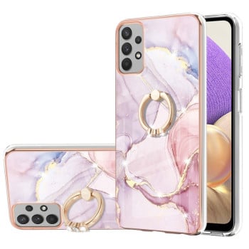 Протиударний чохол Electroplating Marble with Ring Holder Samsung Galaxy A23 5G/4G - рожеве золото