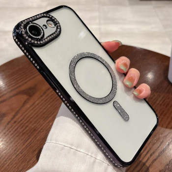 Противоударный чехол Diamond Gradient Plated MagSafe для  iPhone 16e - черный