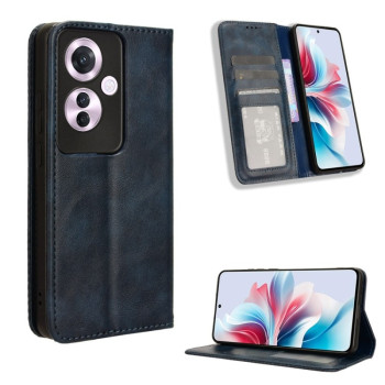 Чохол-книга Magnetic Buckle Retro Crazy Horse Texture на OPPO Reno11 F 5G / F25 Pro 5G - синій