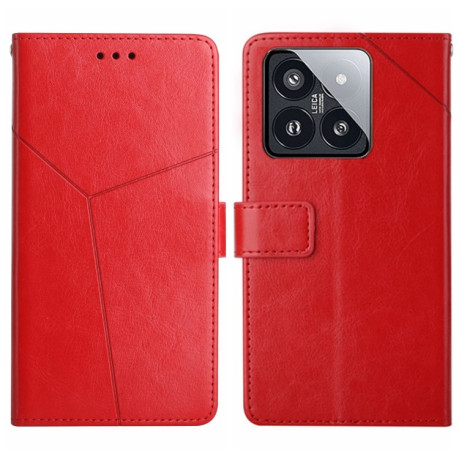 Чехол-книжка Y-shaped Pattern для Xiaomi 14 Pro - красный