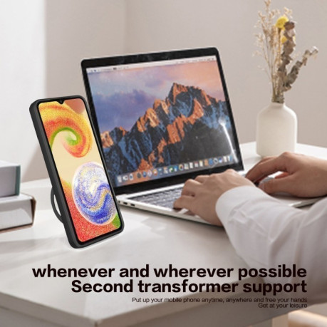 Противоударный чехол CD Texture Sliding Camshield Magnetic Holder на Realme C61 / C63 - черный