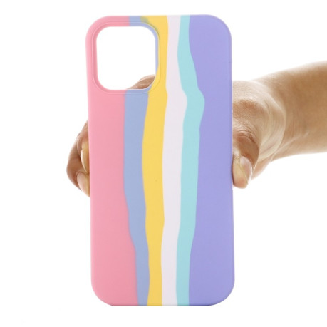 Силіконовий чохол Rainbow Liquid Silicone для iPhone 15-рожевий