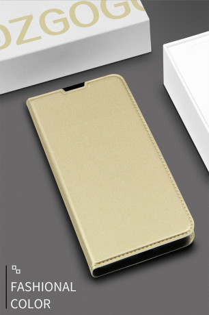 Чехол-книжка DZGOGO ISKIN Series Slight Frosted на Samsung Galaxy S10+/G975-золотой