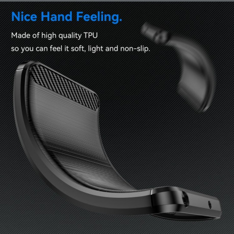 Противоударный чехол Brushed Texture Carbon Fiber на OnePlus 12 - черный