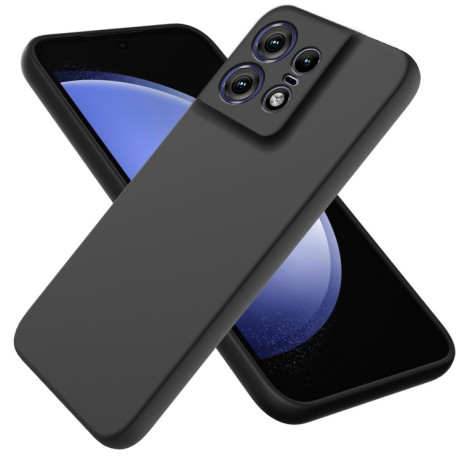 Силиконовый чехол Solid Color Liquid Silicone на Motorola Edge 50 Pro - черный