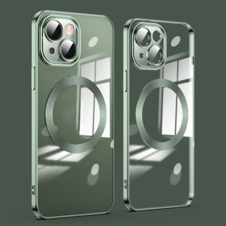 Противоударный чехол Lens MagSafe для iPhone 15 - зеленый