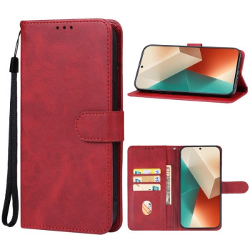 Чехол-книжка EsCase Leather для Xiaomi Redmi Note 13 - красный