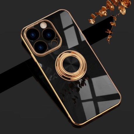 Чехол 6D Electroplating with Magnetic Ring для iPhone 14 Pro Max - черный