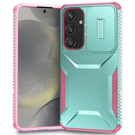 Протиударний чохол Sliding Camshield для Samsung Galaxy S25+ 5G / S24+ 5G - Grey Green + Pink