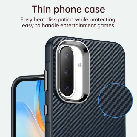 Ударозащитный чехол Carbon Fiber Series IMD на Samsung Galaxy A36 5G - синий