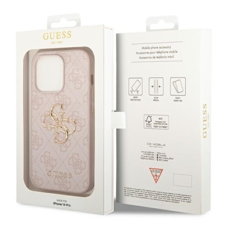 Оригінальний чохол Guess 4G Big Metal Logo для iPhone 14 Pro Max - pink