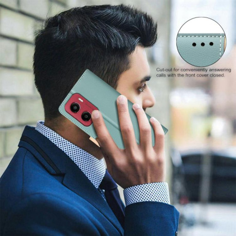 Чохол-книжка Color Matching RFID Anti-theft Leather для Motorola Moto G05 - зелений