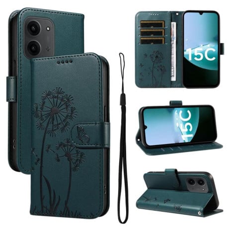 Чехол-книжка Dandelion Embossed Pattern Flip Leather на Xiaomi Redmi 15C 5G / 4G EU 173mm - синий