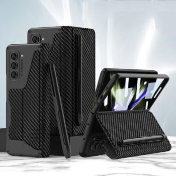 Противоударный чехол GKK Armor with Pen Slots для Samsung Galaxy Fold 5 - Carbon Fiber Texture