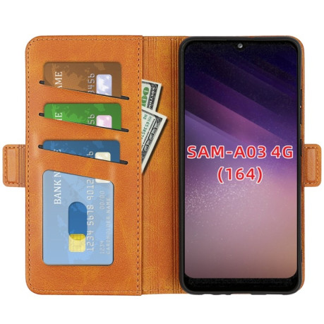 Чехол-книжка Dual-side Magnetic Buckle для Samsung Galaxy A03/A04E - желтый