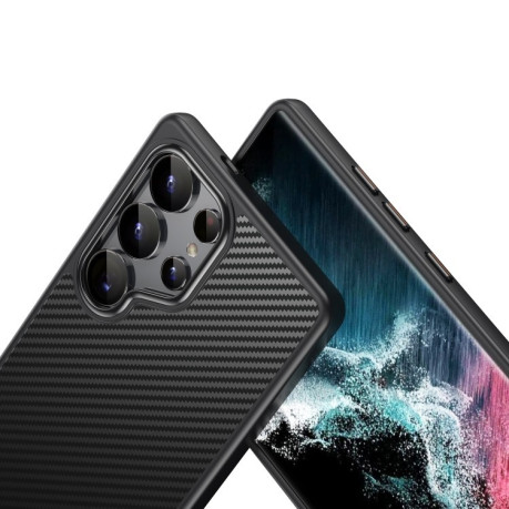 Противоударный чехол Kevlar Fiber Shockproof MagSafe для Samsung Galaxy S25 Ultra 5G - черный