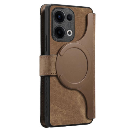 Чехол-книжка CaseNeo MagSafe RFID Anti-theft Retro Leather для OPPO Reno13 - коричневый