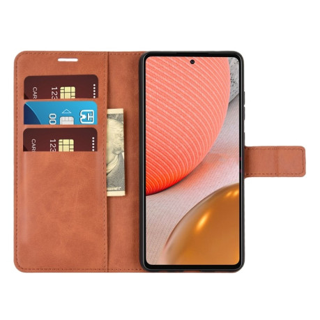 Чехол-книжка Retro Calf Pattern Buckle для Samsung Galaxy A72 - светло-коричневый