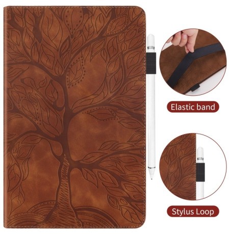Чехол-книжка Tree Life Series Embossed Leather для Xiaomi Pad 7 / 7 Pro - коричневый