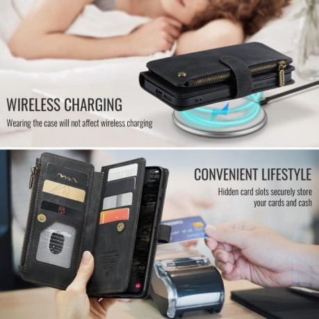 Чохол-гаманець CaseMe-C30  для Samsung Galaxy S25+ 5G - чорний