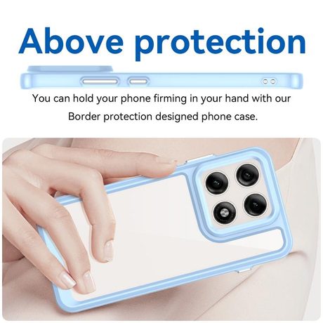 Протиударний чохол Colorful Acrylic Series з кольоровою силіконовою боковиною на Motorola Edge 70 Pro 5G — синій