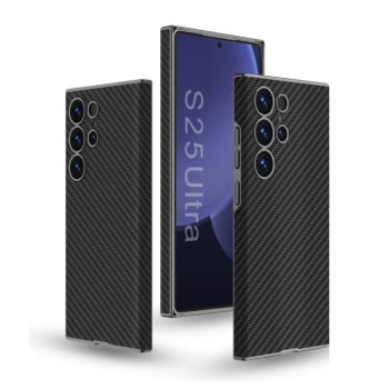 Чохол GKK Skin-feeling Leather для Samsung Galaxy S25 Ultra 5G - Carbon Fiber