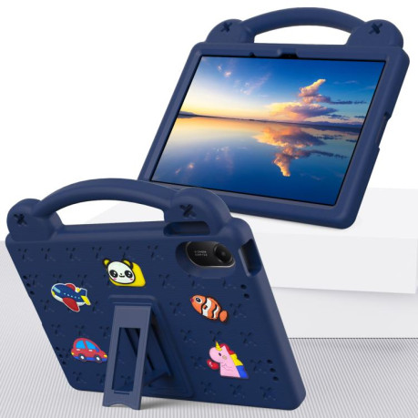 Противоударный чехол EVA Handle Kickstand Children для Xiaomi Redmi Pad 2 11 2025 - синій