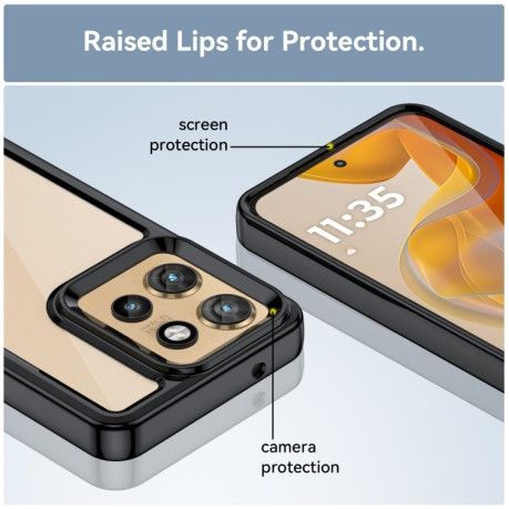 Противоударный чехол Colorful Acrylic Series для Motorola Edge 50 Neo - черный