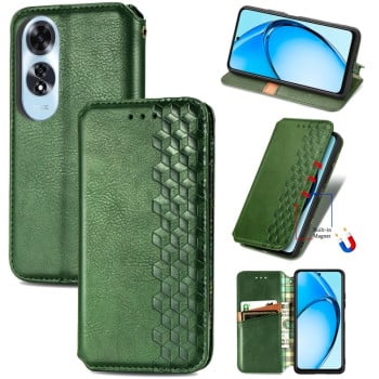 Чохол-книжка Cubic Grid для OPPO A60 - зелений