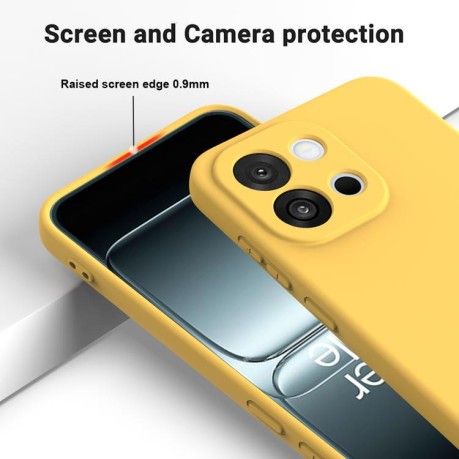 Силиконовый чехол Solid Color Liquid Silicone на OnePlus 13T - желтый