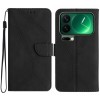 Чехол-книжка Stitching Embossed Leather на Xiaomi 17 Pro — чёрный