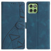 Чохол-книжка Triangles Embossed Leather на Motorola Edge 60 - синій