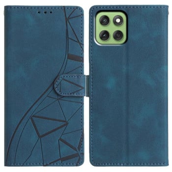 Чехол-книжка Triangles Embossed Leather для Motorola Edge 60 - синий