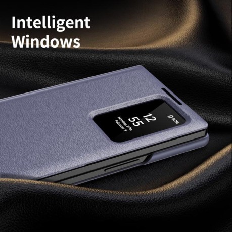 Чехол-книжка Smart View Window Leather на Samsung Galaxy Fold 7 5G - фиолетовый