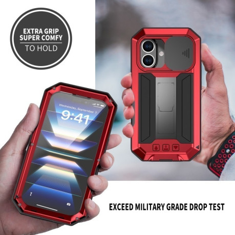 Чохол протиударний R-JUST Sliding для iPhone 16 - червоний