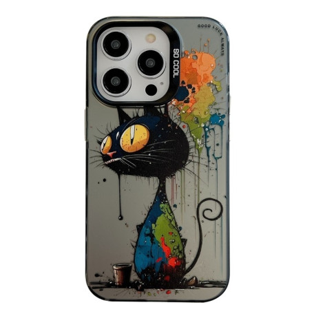 Чохол Animal Pattern Oil Painting Series для iPhone 15 Pro Max - Cat