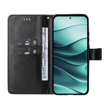 Чехол-книжка Happy Cat Pattern для Xiaomi Redmi Note 14 5G/Poco M7 Pro 5G - черный