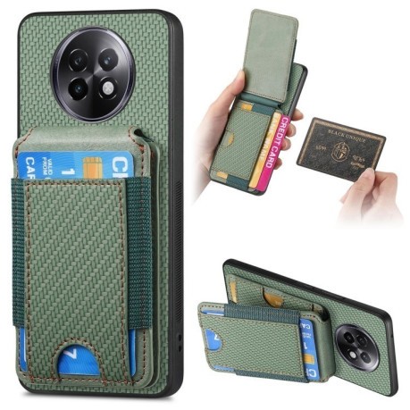 Чохол Cross Leather Ring Vertical Zipper Wallet для Realme 13 Pro / 13 Pro+ - зелений
