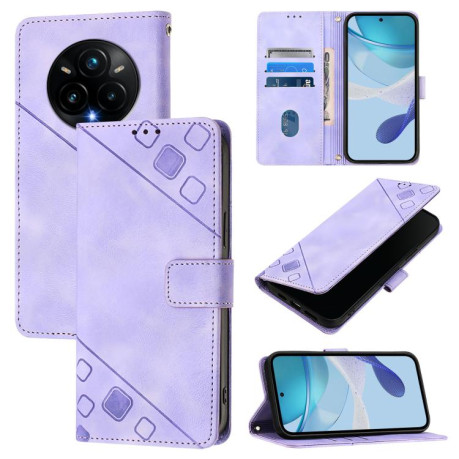 Чохол-книжка Skin-feel Embossed для Realme 14 Pro+ 5G - фіолетовий