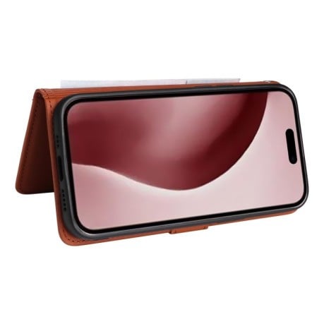 Чохол-книжка BETOPNICE BN-005 2 in 1 Detachable Imitate Genuine Leather для iPhone 16 Pro - коричневий