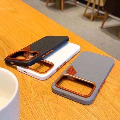 Чохол Leather Cooling Holes с MagSafe з MagSafe та перфорацією на Xiaomi Redmi K90 / Poco F8 Pro — сірий