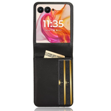 Протиударний чохол Card Slot PU Leather PC для Motorola Moto Razr 50 Ultra - чорний