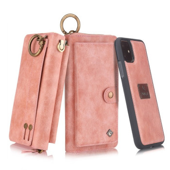Чехол-кошелек POLA Multi-function Fashion Zipper для iPhone 11 - розовый