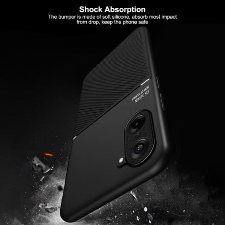 Противоударный чехол Tilt Strip Grain на OnePlus Ace 5 Racing / Nord CE 5 - черный