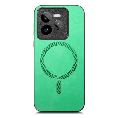 Чехол Retro MagSafe Magnetic PU на Realme GT7 Pro - зеленый
