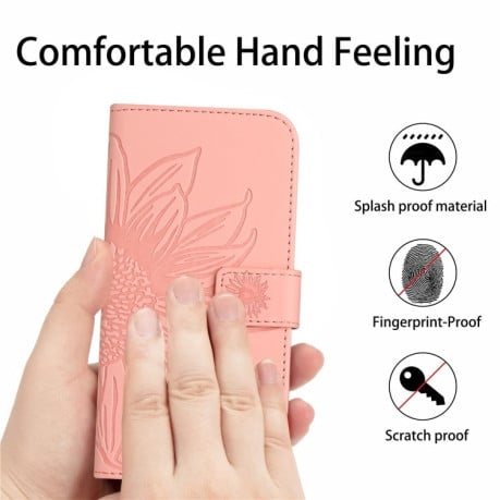 Чехол-книжка Skin Feel Sun Flower для Samsung Galaxy A25 5G - розовый