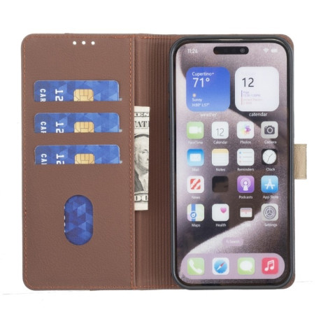 Чохол-книжка Color Matching RFID Anti-theft Leather для OnePlus 13 - коричневий