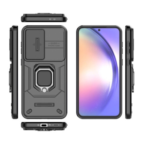 Противоударный чехол Sliding Camshield для Samsung Galaxy A56 5G - черный