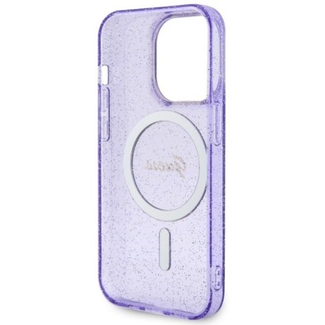 Оригінальний чохол Guess Glitter Gold MagSafe для iPhone 14 Pro Max - purple