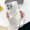 Противоударный чехол Plating Glitter Texture Chain для  iPhone 16 Pro Max - White Tinfoil Texture